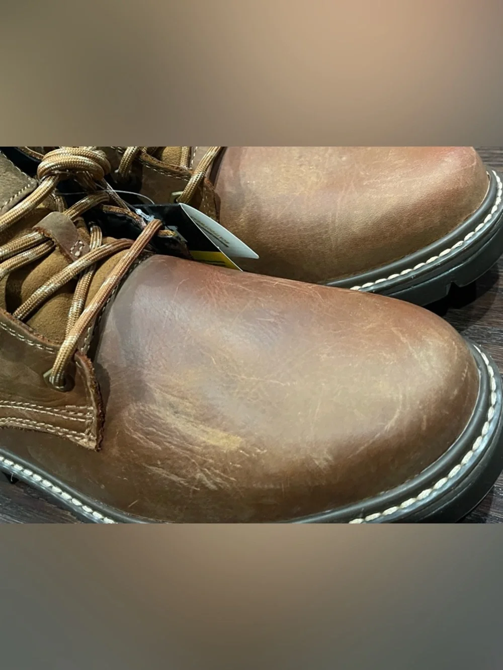 CAT Men Outbase Waterproof Soft Toe Work Boots Size US 11.5M Brown Leather MRX
